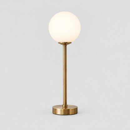 Elwood table lamp switched on, three quarter view